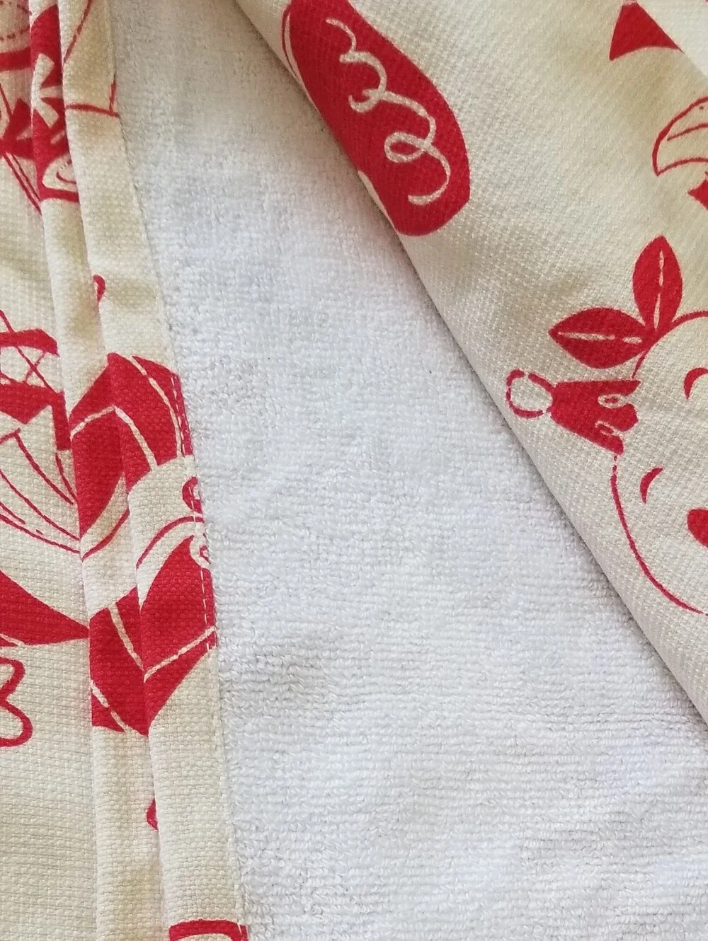 Disney Parks Holiday Icons Red Toile Kitchen Towel